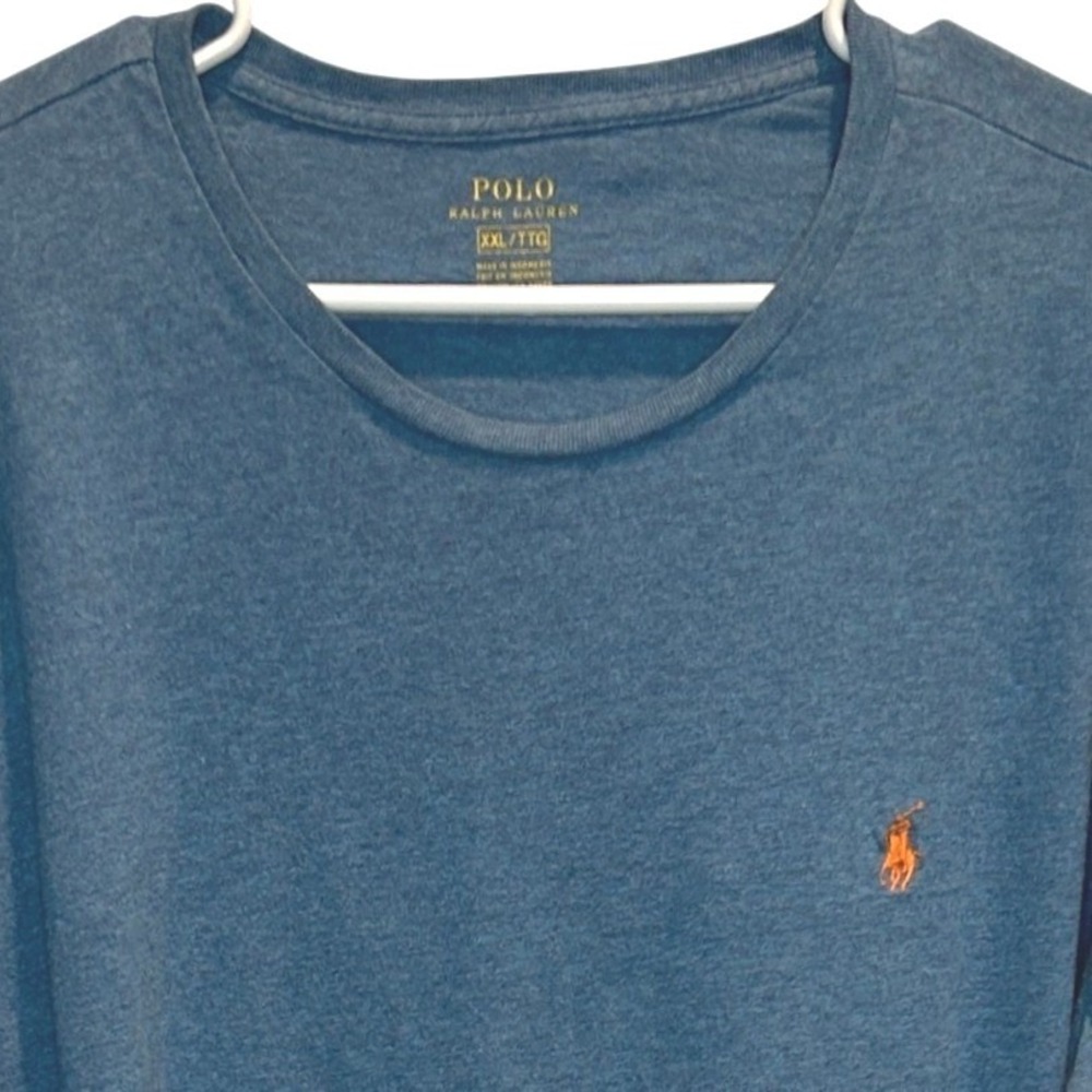 Polo Ralph Lauren Shirt XL Mens Blue Long Sleeve Cotton Pony Logo Tee